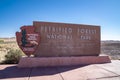 HOLBROOK, ARIZONA: Sign for the Petrified Forest National Park