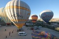 July 2019-hot air ballon landing after over cappadocia, Turkey
