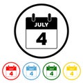 4 July Icon with Color Variations