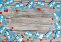 july 9. Independence day of Argentina, the concept of the Day of memory, freedom and patriotism. Mini flags with paper confetti on