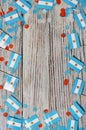 july 9. Independence day of Argentina, the concept of the Day of memory, freedom and patriotism. Mini flags with paper confetti on