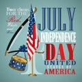 4 july Independence Day festive background