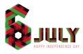 July 6, Independence Day of Malawi congratulatory design with malawian flag elements