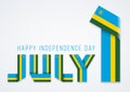 July 1, Independence Day of Rwanda congratulatory design with rwandees flag elements. Vector illustration