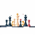 July 20. International Chess Day. Image of chess pieces. World Chess Day. Side view. White background. Illustration. Ai generated Royalty Free Stock Photo