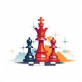 July 20. International Chess Day. Image of chess pieces. World Chess Day. White background. Illustration. Ai generated Royalty Free Stock Photo
