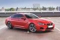 July 7, 2016; Kiev, Ukraine. BMW M6 against the backdrop of the city Royalty Free Stock Photo