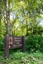 Klamath, CA: SIgn for Redwood National and State Parks in California. Portrait orientation