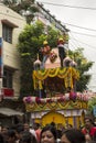 1at July, 2022, Kolkata, West Bengal, India: Kolkata Jagannath temple and Rath Yatra. Crowd participate in the Hindu chariot