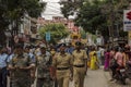 Kolkata Jagannath temple and Rath Yatra. Crowd participate in the Hindu chariot festival