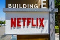 July 30, 2018 Los Gatos / CA / USA - Netflix logo in front of their headquarters situated in Silicon Valley; south San Francisco