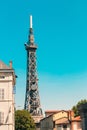 television and telecommunications tower in Lyon is very similar to the Eiffel Tower in Paris Royalty Free Stock Photo