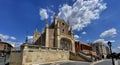 July 8, 2020. Madrid. Panoramic of San Jeronimo el Real. Old 16th century monastery converted into a neo-Gothic parish, with