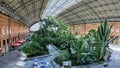 July 08, 2020. Madrid. Panoramic of the Tropical Garden of the Atocha station