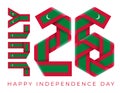 July 26, Maldives Independence Day congratulatory design with maldivian flag colors.
