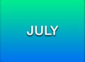 July month name design illustration. Name of The Month Background Template