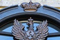 July 8, 2021.Nesvizh, Belarus.The coat of arms of the Radziwills over the door of the Nesvizh Castle