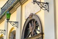 July 8, 2021.Nesvizh, Belarus.The coat of arms of the Radziwills over the door of the Nesvizh Castle