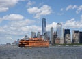 July 10, 2013, New York City. A Staten Island Ferry Is Seen Leaving From Lower Manhattan in New York City Royalty Free Stock Photo