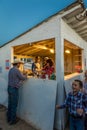 JULY 22, 2017 NORWOOD COLORADO - Cowboys at concession stand at San Miguel Basin Rodeo, San Miguel. USA, Motion