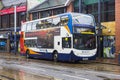 An outward bound double deck Stagecoach bus in Sheffield