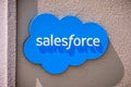 July 26, 2019 Palo Alto / CA / USA - Salesforce at their entrance to their Silicon Valley offices; Salesforce.com, Inc. is an Royalty Free Stock Photo