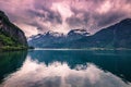 July 21, 2015: Panorama of the Hardanger fjord, Norway Royalty Free Stock Photo