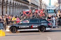 Support team car at the last stage of the Tour de France in Paris Royalty Free Stock Photo