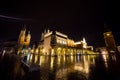 11 of July 2017-Poland, Krakow. Market Square at night.The Main