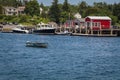 July 4, 2019:  Port Clyde, a small fishing village in coastal Maine, on a summer day Royalty Free Stock Photo