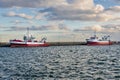 July, 09, 2022. Port, with fishing boats in Hel town. Hel, Hel Peninsula, Baltic Sea, Pomerania, Poland  Hel Royalty Free Stock Photo