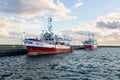 July, 09, 2022. Port, with fishing boats in Hel town. Hel, Hel Peninsula, Baltic Sea, Pomerania, Poland  Hel Royalty Free Stock Photo