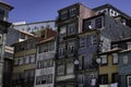 July 2020 - Porto. Portugal: View of colourful building along the Douro river in Porto downtown, Portugal
