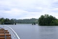 July 31 2023 - Potsdam, Berlin, Brandenburg, Germany: Glienicke Bridge used to connect West Berlin and East Germany on a cloudy