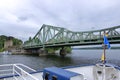 July 31 2023 - Potsdam, Berlin, Brandenburg, Germany: Glienicke Bridge used to connect West Berlin and East Germany on a cloudy