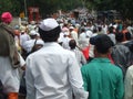 18 July 2011, Pune, Maharashtra, India, Saint Dnyaneshwar Maharaj Palkhi with devotee and pilgrims during holy procession in Dive