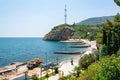 July 5, 2015 Republic of Crimea. Embankment of the Black Sea in the village of Partenit Royalty Free Stock Photo