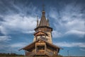 Republic of Karelia Povenets settlement. Russia . Church of St. Nicholas made of concrete and wood