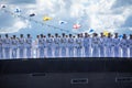 July 21, 2021, Russia, Kronstadt. The crew of the diesel-electric submarine Dmitrov b-806 on the raid before parade