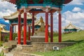 July 25, 2023. Russia, Republic of Kalmykia, Elista, Buddhist temple Golden Abode of Buddha Shakyamuni, statues of