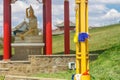 July 25, 2023. Russia, Republic of Kalmykia, Elista, Buddhist temple Golden Abode of Buddha Shakyamuni, statues of