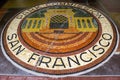 July 20, 2018 San Francisco / CA / USA - The Park Commission emblem located at the entrance to the Beach Chalet on the coast of