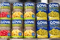 July 17, 2020 Santa Clara / CA / USA - Goya foods cans on display in a supermarket; Goya Foods, Inc. is an American producer of a