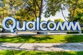 July 31, 2019 Santa Clara / CA / USA - Qualcomm sign at their Silicon Valley office; Qualcomm, Inc. is an American multinational