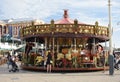 Carousel horses for children, in Scheveningen. Royalty Free Stock Photo