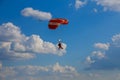 31 July 2022 Skutec, Czech Republic. Parachutist in the sky, sports entertainment. Professional sports.