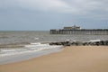 3 July 2023 - Southwold, Suffolk, UK: Editorial image of pier and beach at Southwold