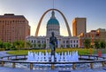 Keiner Plaza and the Gateway Arch in St. Louis Royalty Free Stock Photo