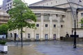 The stage door at the rear of the imposing Sheffield City Hall Royalty Free Stock Photo