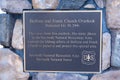 JULY 19 2018 - STANLEY, ID: Memorial plaque dedicated to Bethine and Frank Church overlook in the Sawtooth National Forest